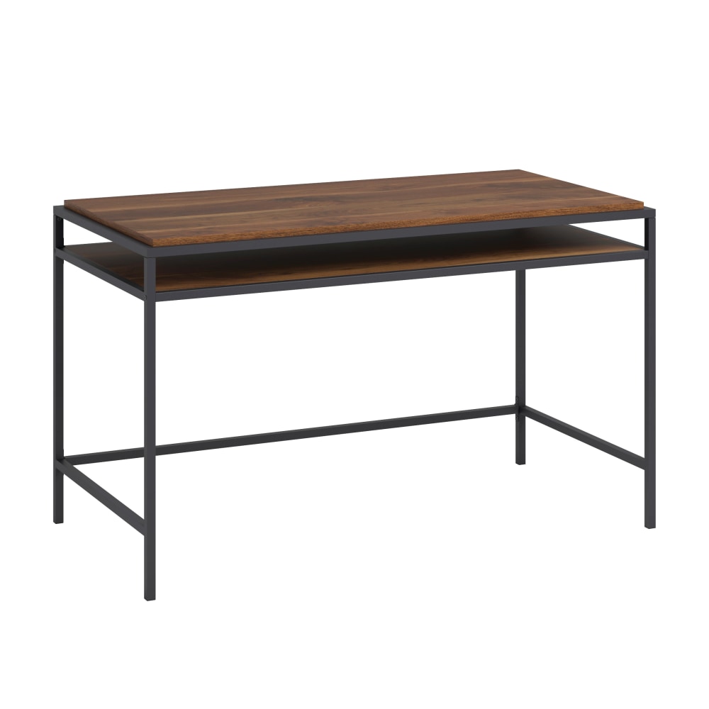 Sauder Nova Loft 49inW Writing Desk With Shelf, Grand Walnut