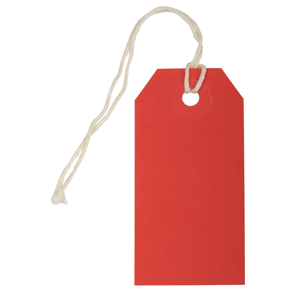 JAM Paper Small Gift Tags, 3-1/4in x 1-9/16in, Red, Pack Of 10 Tags