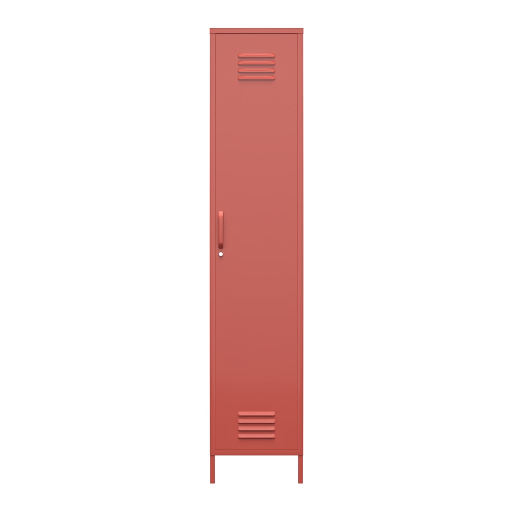 Ameriwood Home Mission District 4-Shelf Single Metal Locker Storage Cabinet, 72-13/16inH x 15inW x 15-3/4inD, Terracotta