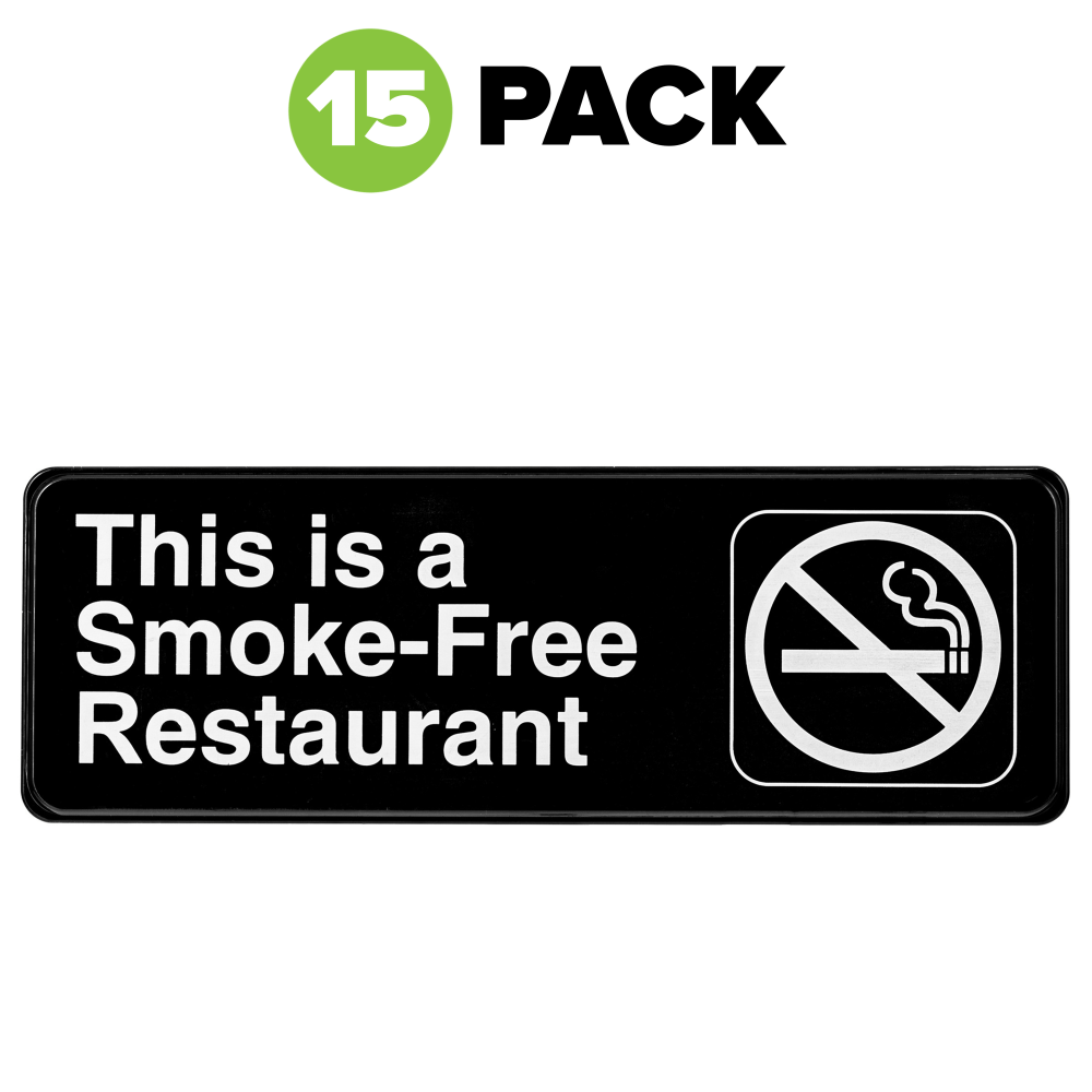 Alpine This Is A Smoke-Free Restaurant Signs, 3in x 9in, Black, Pack Of 15 Signs