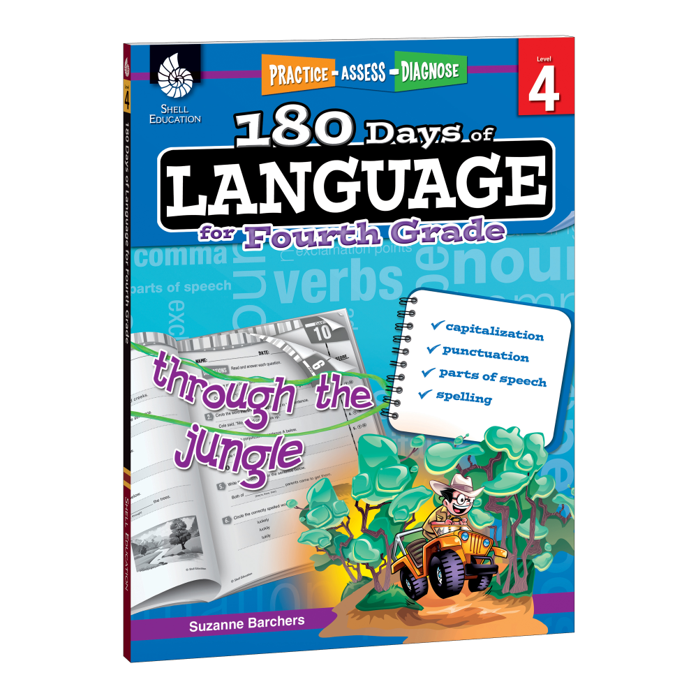 Shell Education 180 Days Of Language Workbook, Grade 4