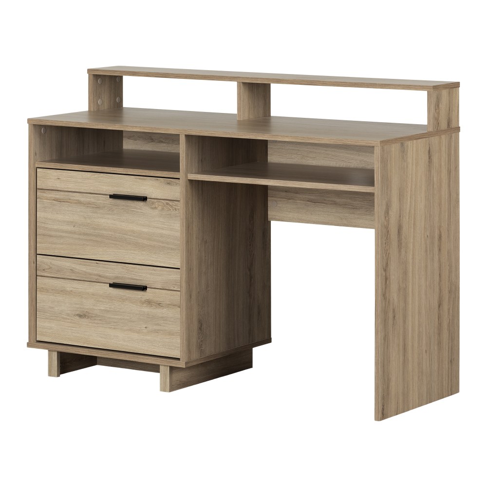 South Shore Fynn 48inW Computer Desk, Rustic Oak