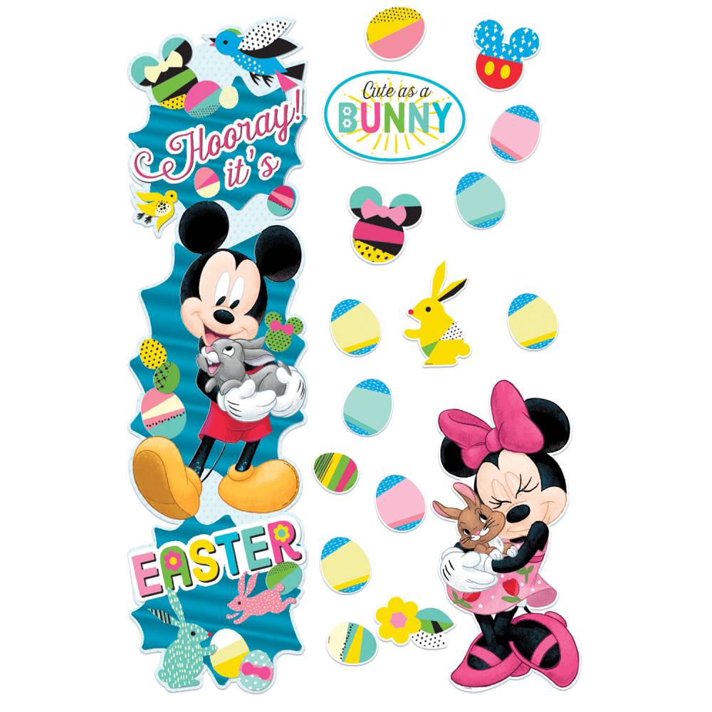 Eureka School Mickey Mouse All-In-One 34-PieceDoor Decor Kit, Easter, Pack Of 2 Sets