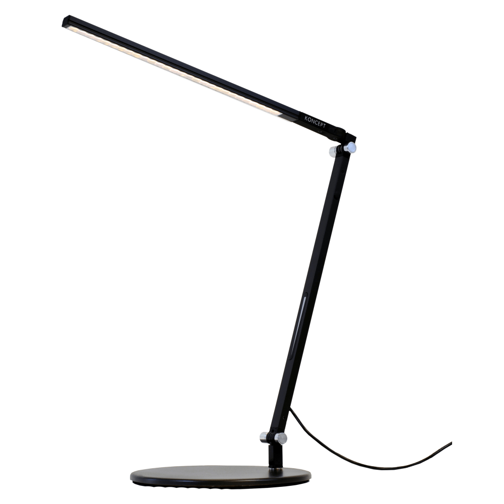 Koncept Z-Bar Solo Mini LED Desk Lamp, Warm Light, 15inH, Metallic Black