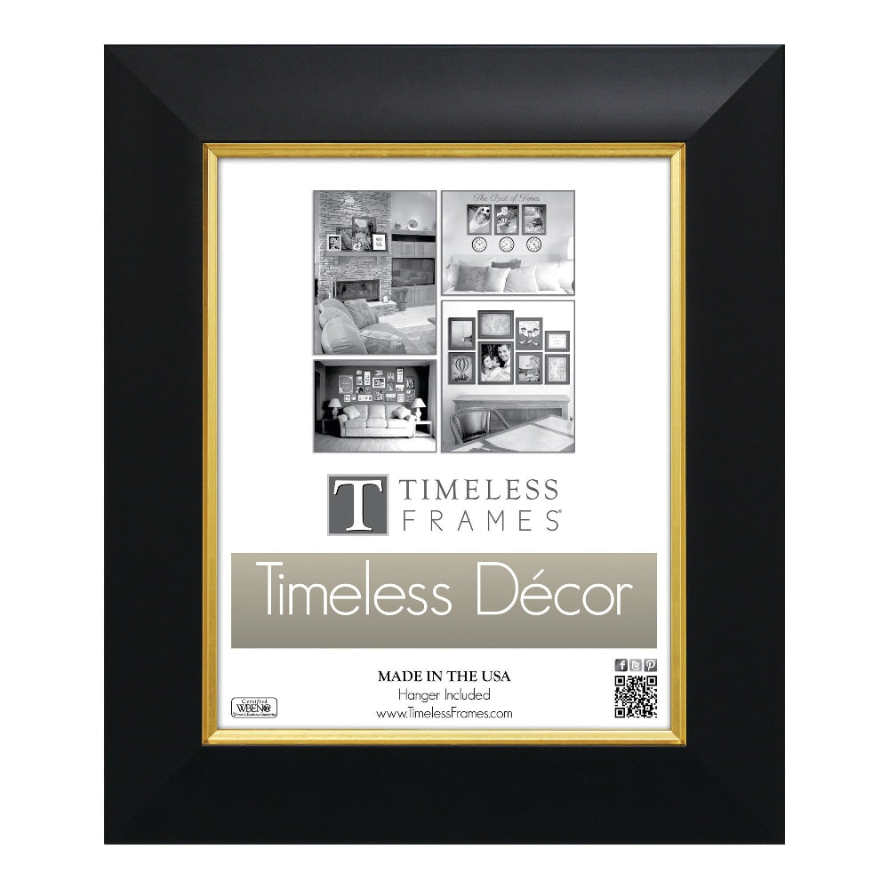 Timeless Frames Jordan Frame, 8in x 10in, Black/Gold