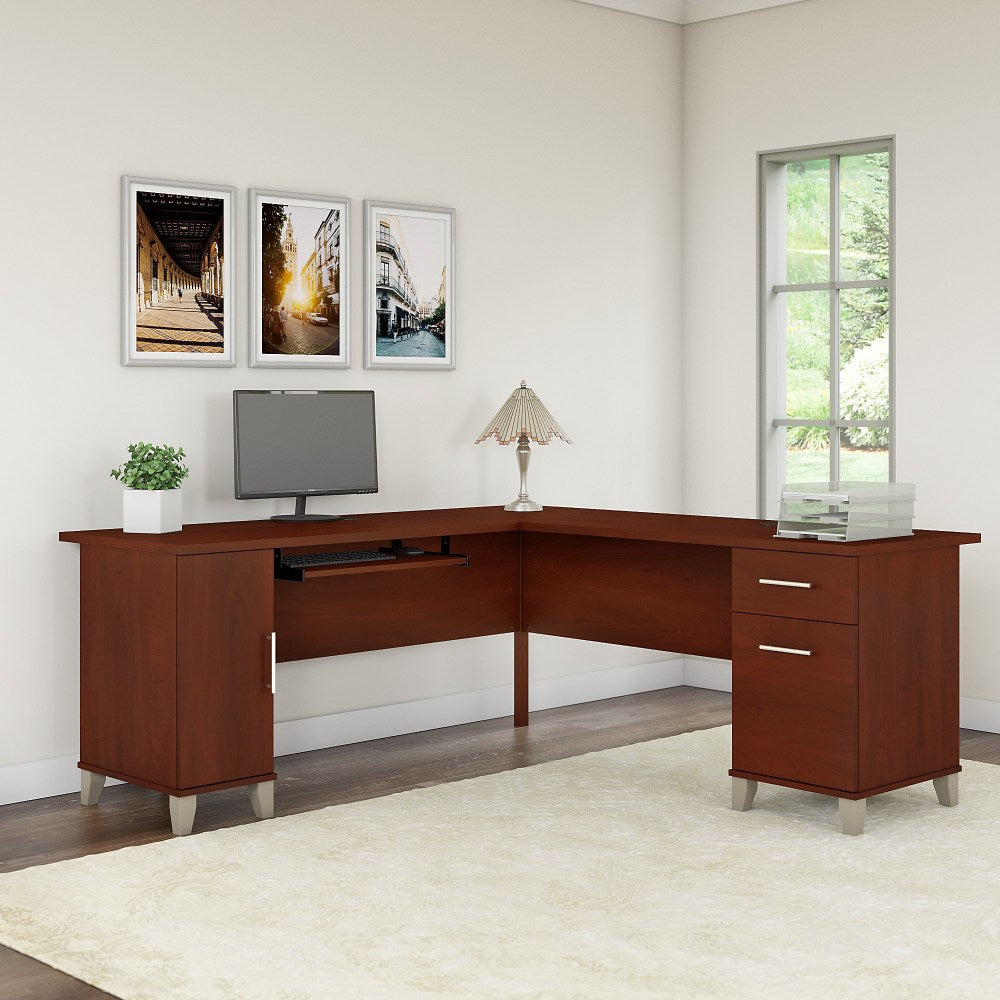 Bush Business Furniture Somerset 71inW L-Shaped Corner Desk, Hansen Cherry, Standard Delivery