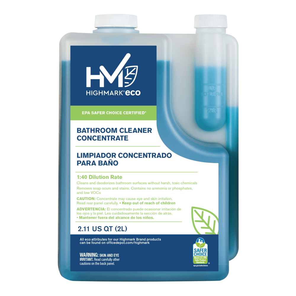 Highmark ECO Liquid Bathroom Cleaner Concentrate, 2 Liters, Case Of 4 Bottles