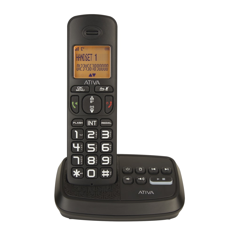 Ativa DECT 6.0 3-Handset Cordless Phone System With Answering Machine And Speakerphone, WPS05