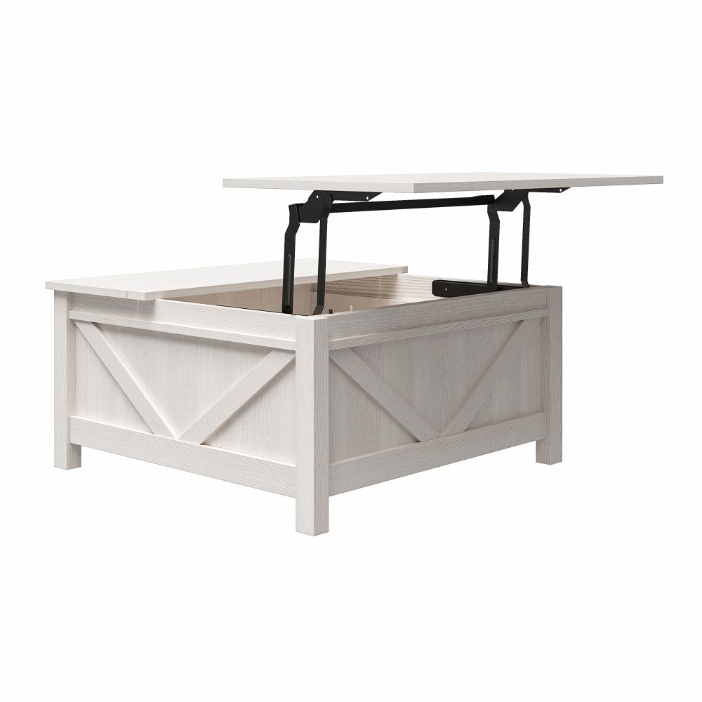 Ameriwood Home Farmington Lift-Top Coffee Table, 17-1/16inH x 35-15/16inW x 35-15/16inD, Ivory