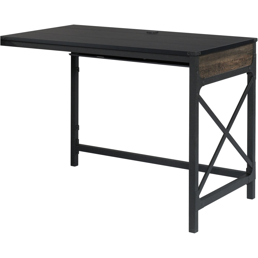 Sauder Foundry Road 42inW Commercial Desk Return, Carbon Oak