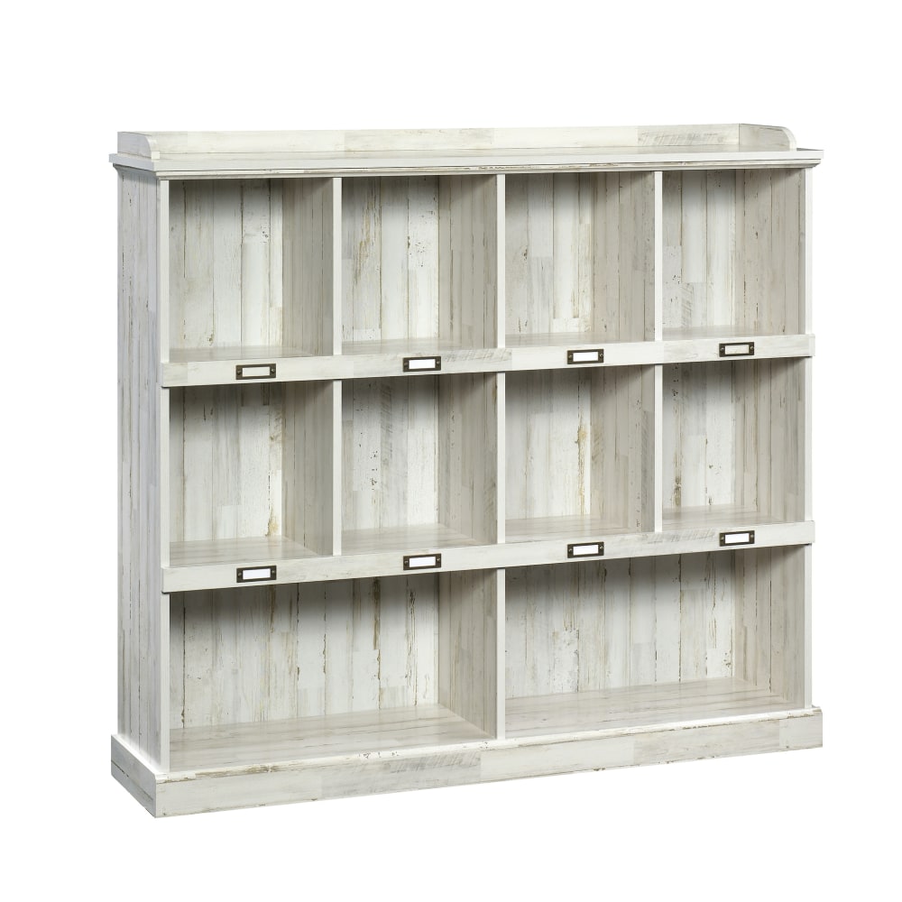 Sauder Barrister Lane 10-Cube Bookcase, White Plank