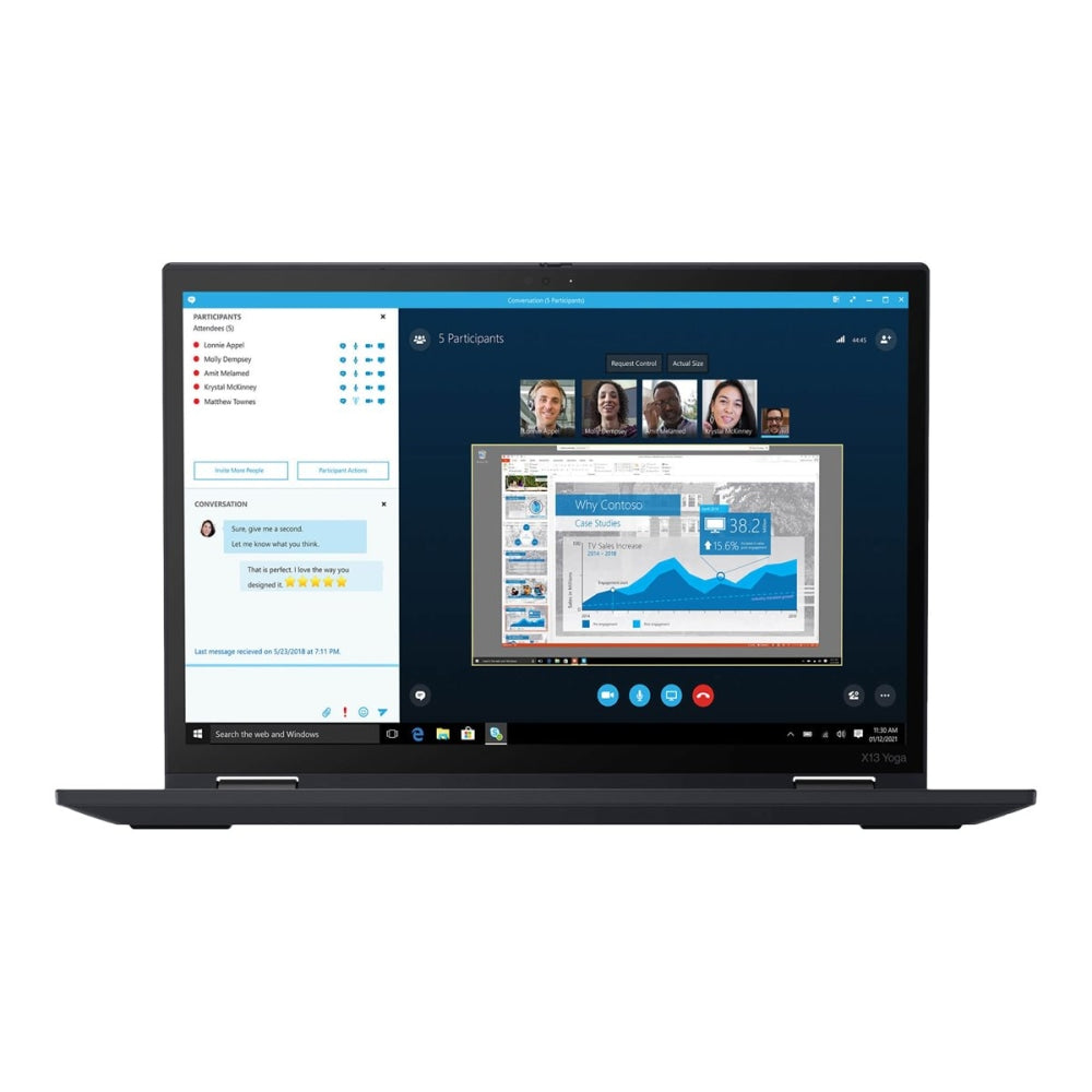 Lenovo ThinkPad X13 Yoga Gen 2 20W8002VUS 13.3in Touchscreen 2 in 1 Laptop - WUXGA - 1920 x 1200 - Intel Core i5 11th Gen i5-1145G7 Quad-core2.60 GHz - 8 GB  - 256 GB SSD - Black - Windows 10 Pro - Intel Iris Xe Graphics