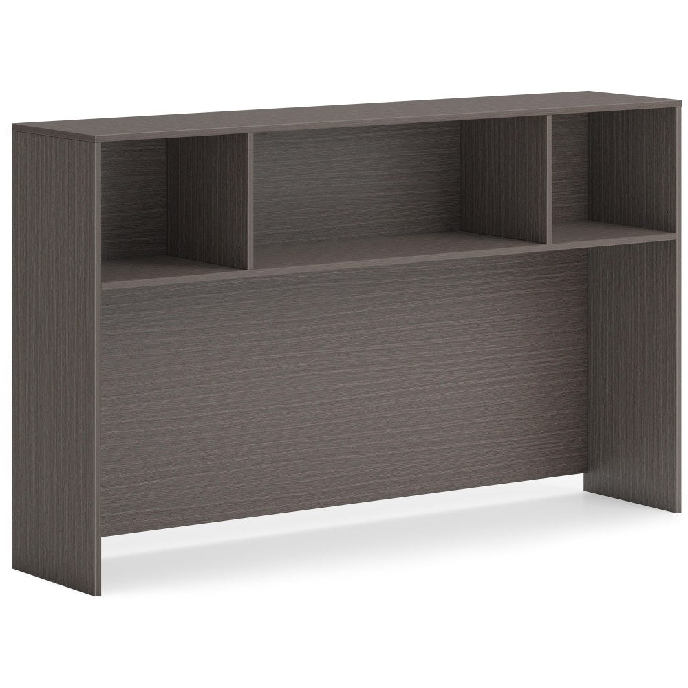 HON Mod 66inW Desk Hutch, Gray/Slate Teak