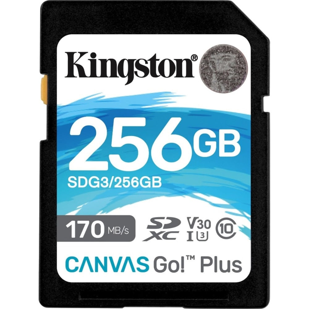 Kingston Canvas Go! Plus SDG3 256 GB Class 10/UHS-I (U3) SDXC - 1 Pack - 170 MB/s Read - 90 MB/s Write