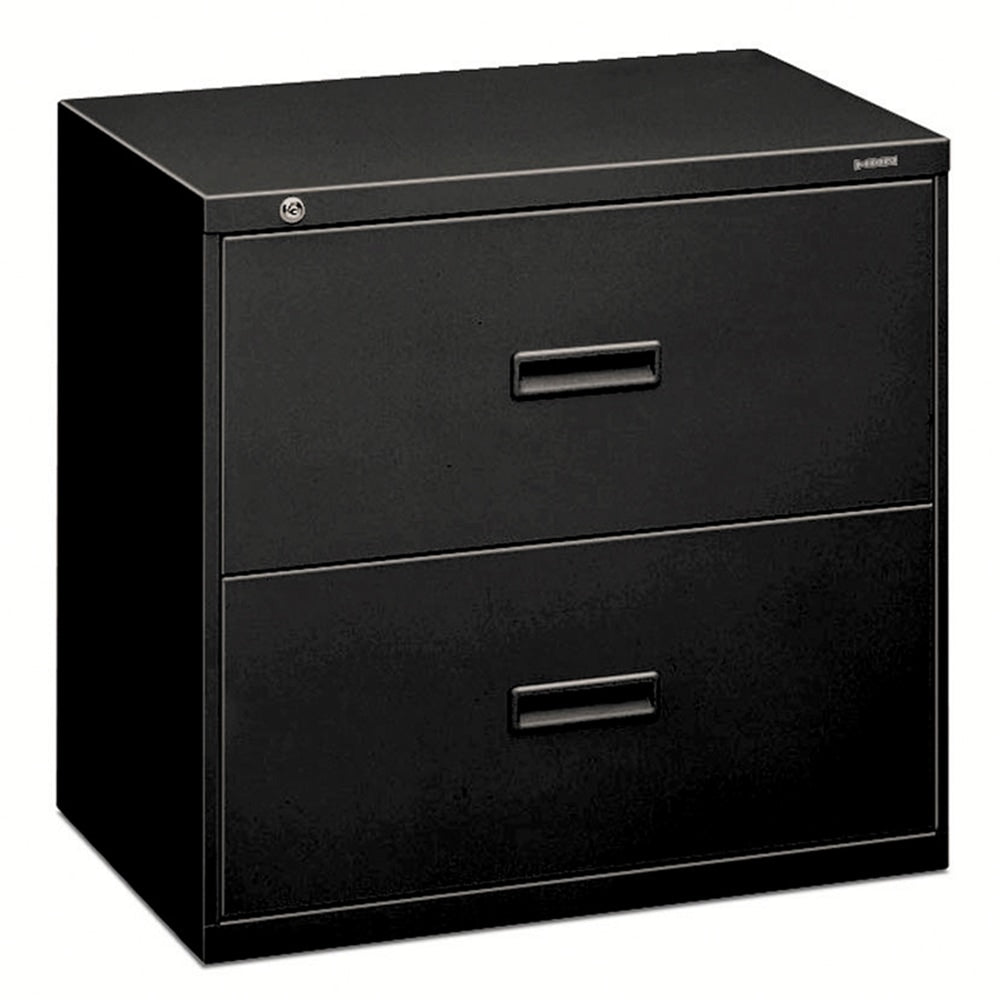 HON 400 30inW x 19-1/4inD Lateral 2-Drawer File Cabinet, Black