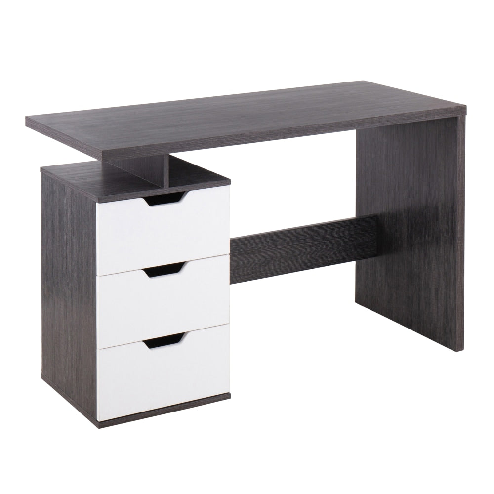 LumiSource Quinn 48inW Computer Desk, Charcoal/White