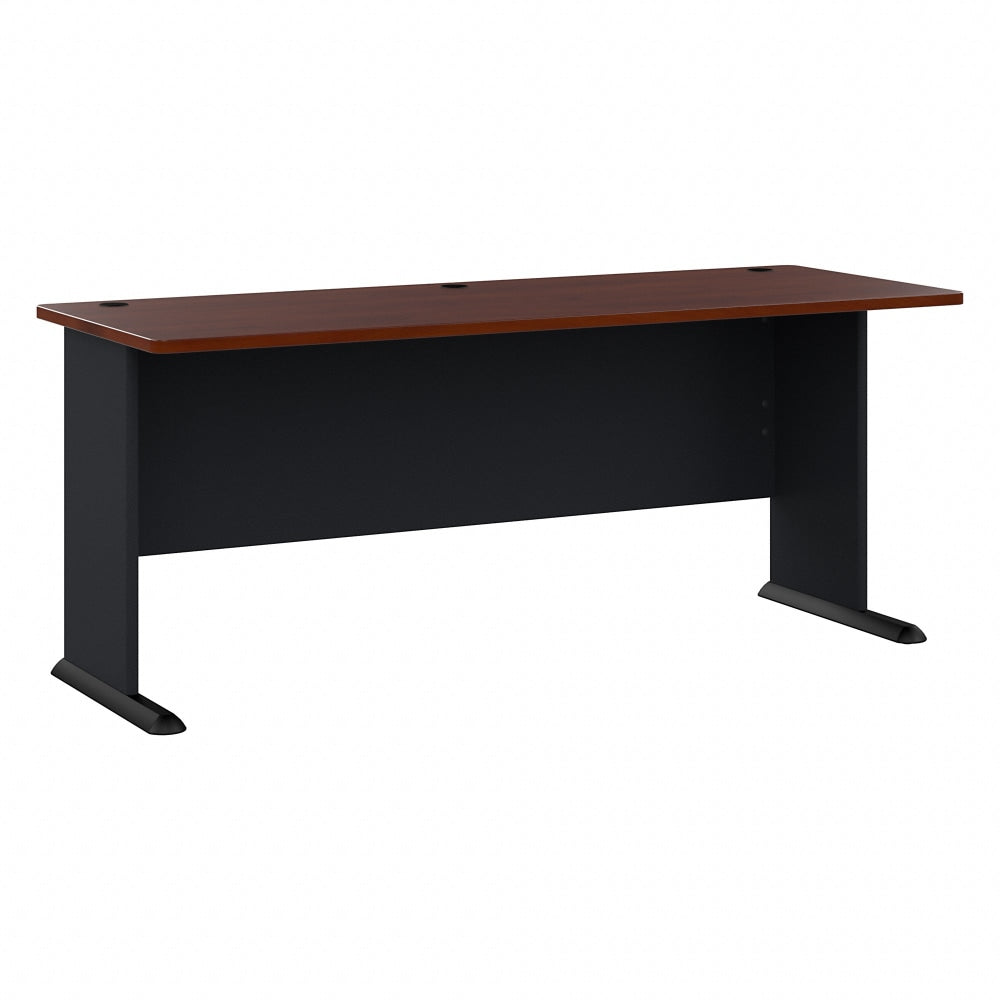 Bush Business Furniture Office Advantage 72inW Computer Desk, Hansen Cherry/Galaxy, Standard Delivery