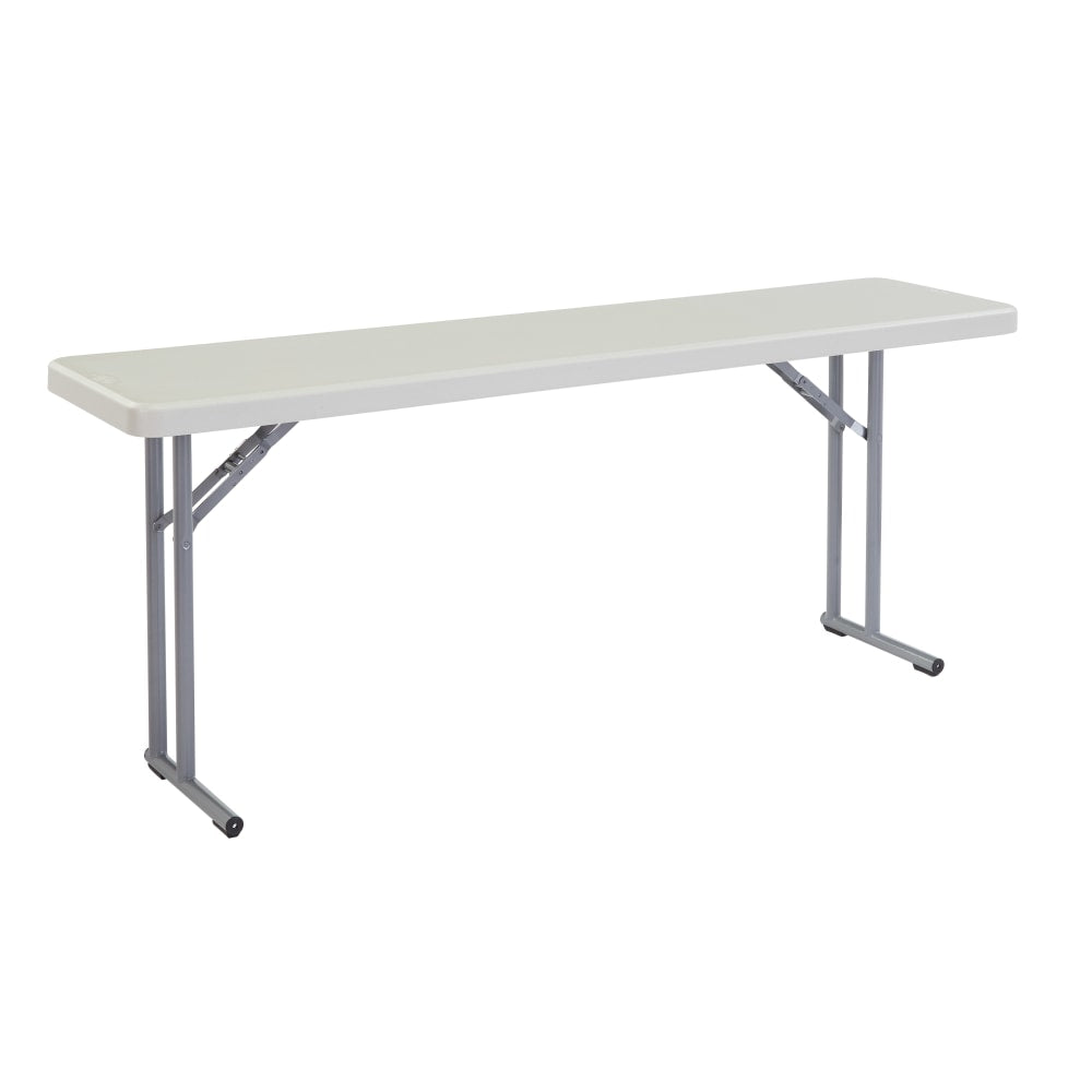 National Public Seating BT Series Folding Table, 29-1/2inH x 18inW x 72inD, Gray/Speckled Gray