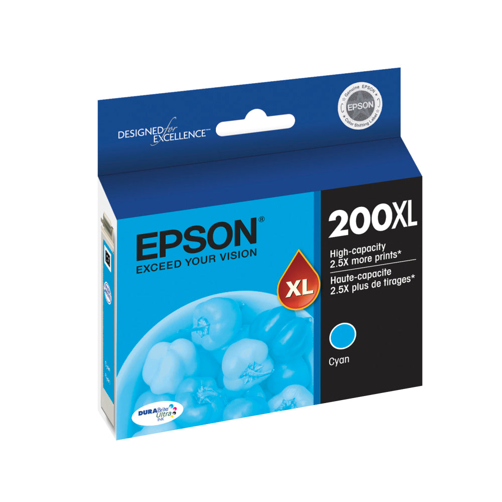 Epson 200XL DuraBrite Cyan Ultra-High-Yield Ink Cartridge, T200XL220-S