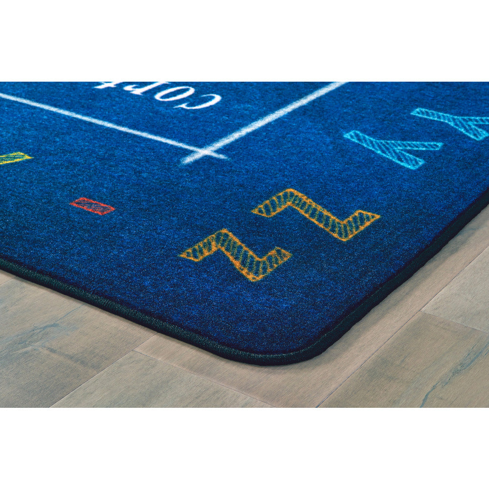 Carpets for Kids Pixel Perfect Collection Choose Kind Activity Rug, 6ft x 9ft, Blue