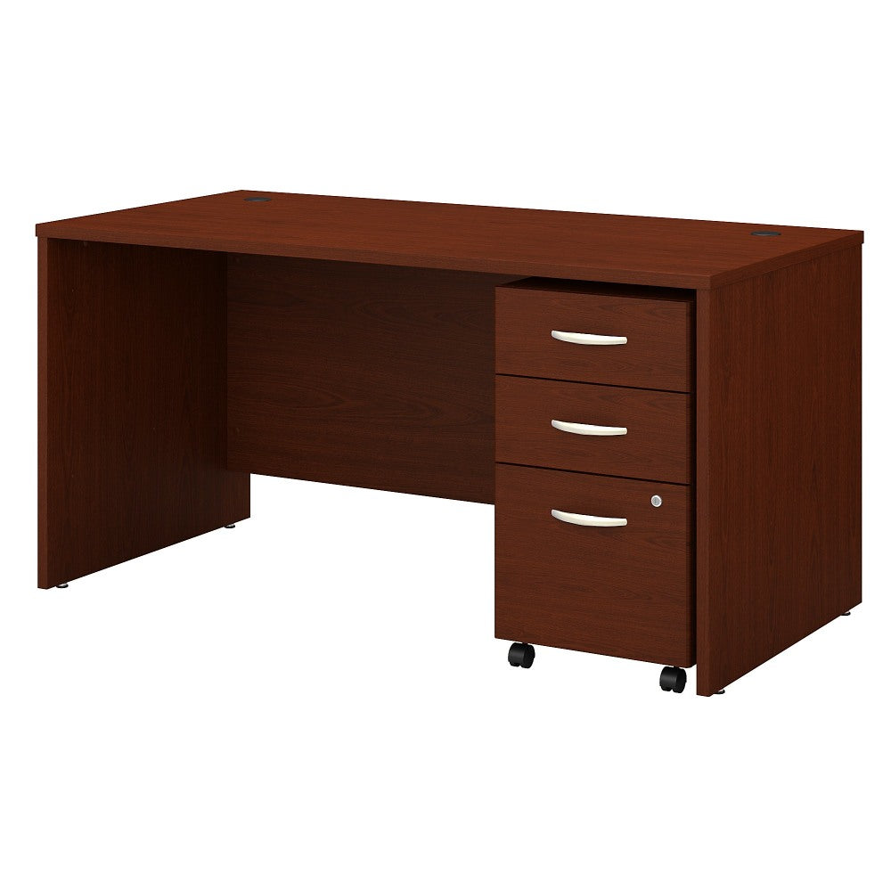 Bush Business Furniture Components 60inW Office Computer Desk With 3-Drawer Mobile File Cabinet, Mahogany, Standard Delivery