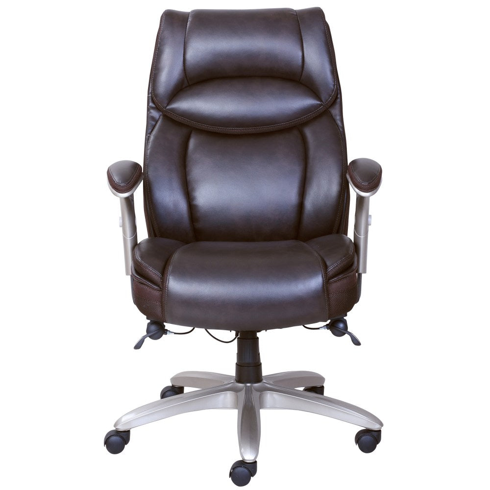 Serta Smart Layers Jennings Big & Tall Ergonomic Bonded Leather High-Back Executive Chair, Brown