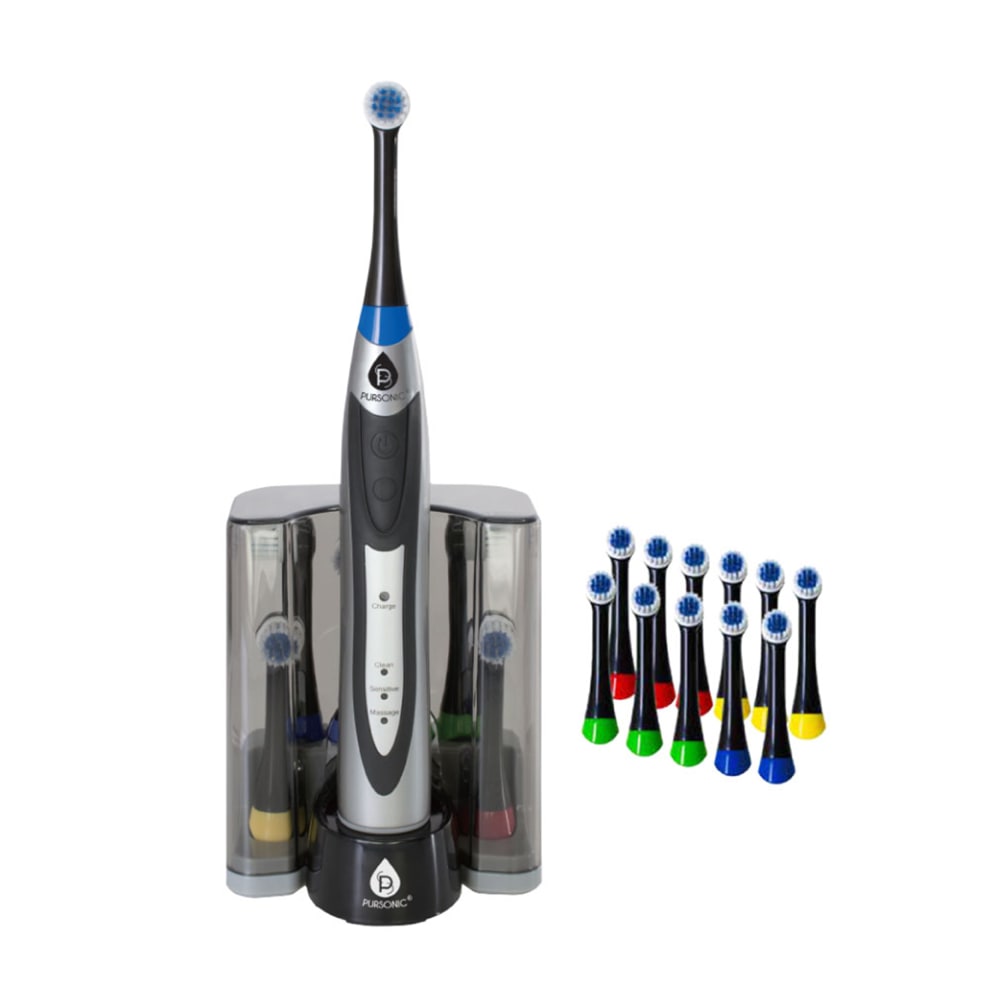 Pursonic Rechargeable Rotary Oscillation Toothbrush, 9inH x 7inW x 4-1/2inD, Black