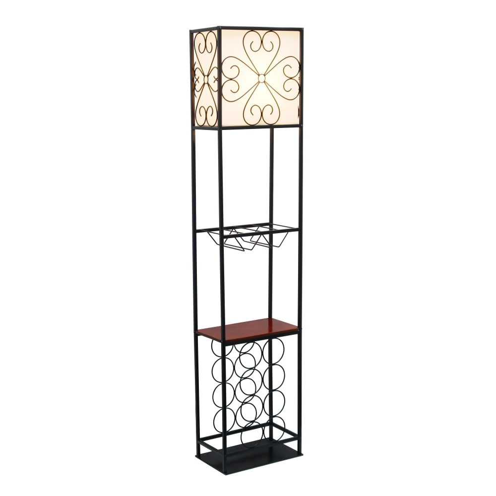 Elegant Designs Etagere 63inH Wine Rack, Black