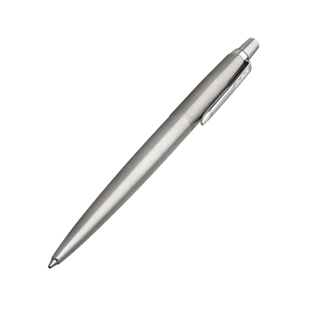 Parker Jotter Ballpoint Pen, Medium Nib, 0.7 mm, Stainless Steel Barrel, Blue Ink