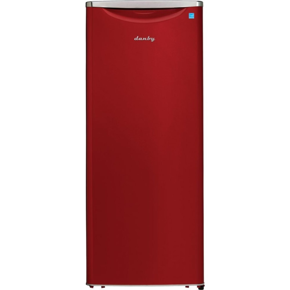 Danby 11 cu.ft. Contemporary Classic Apartment Size Refrigerator - 11 ft³ - Reversible - 11 ft³ Net Refrigerator Capacity - Red - Metal - Freestanding - LED Light