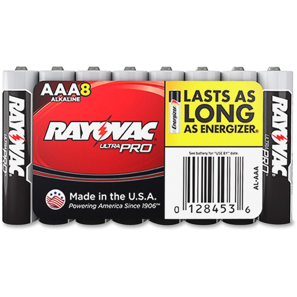 Rayovac Ultra Pro Alkaline AAA Battery 8-Packs - For Multipurpose - AAA - 1.5 V DC - 12 / Carton