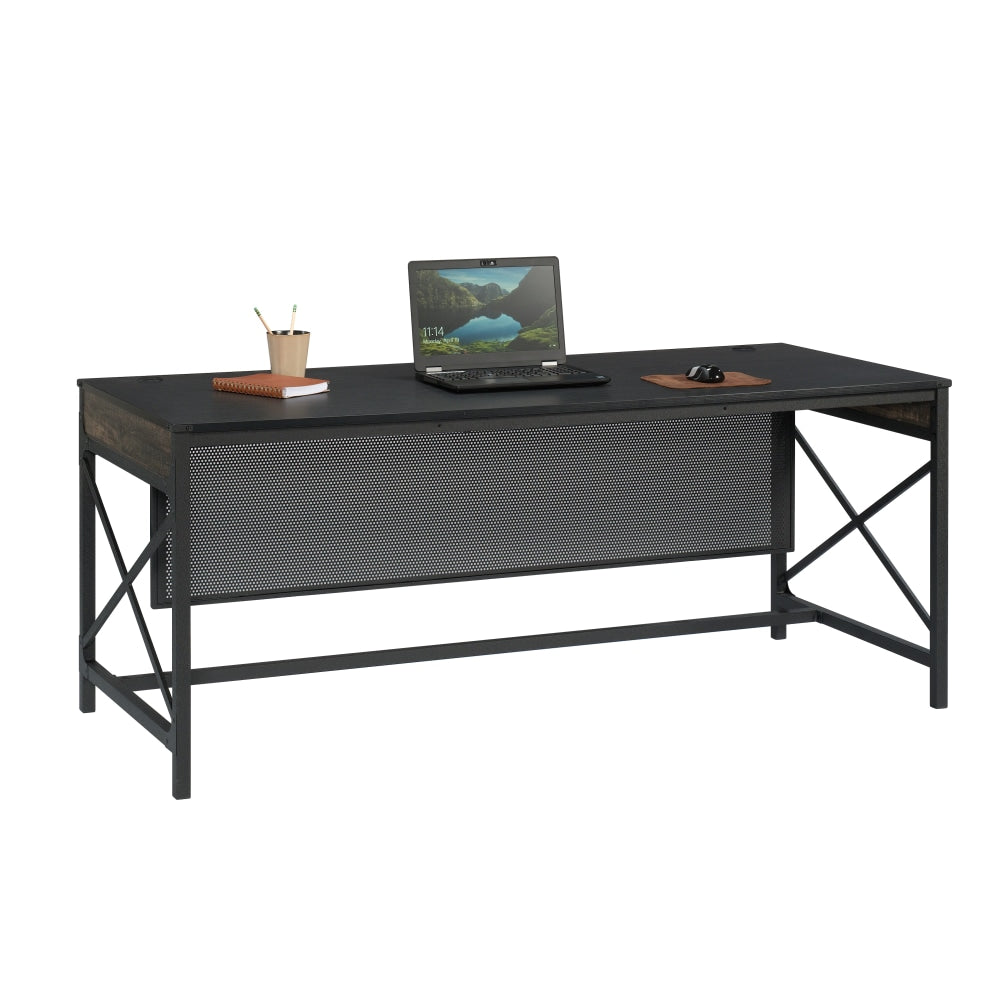 Sauder Foundry Road 72inW Table Commercial Computer Desk, Carbon Oak