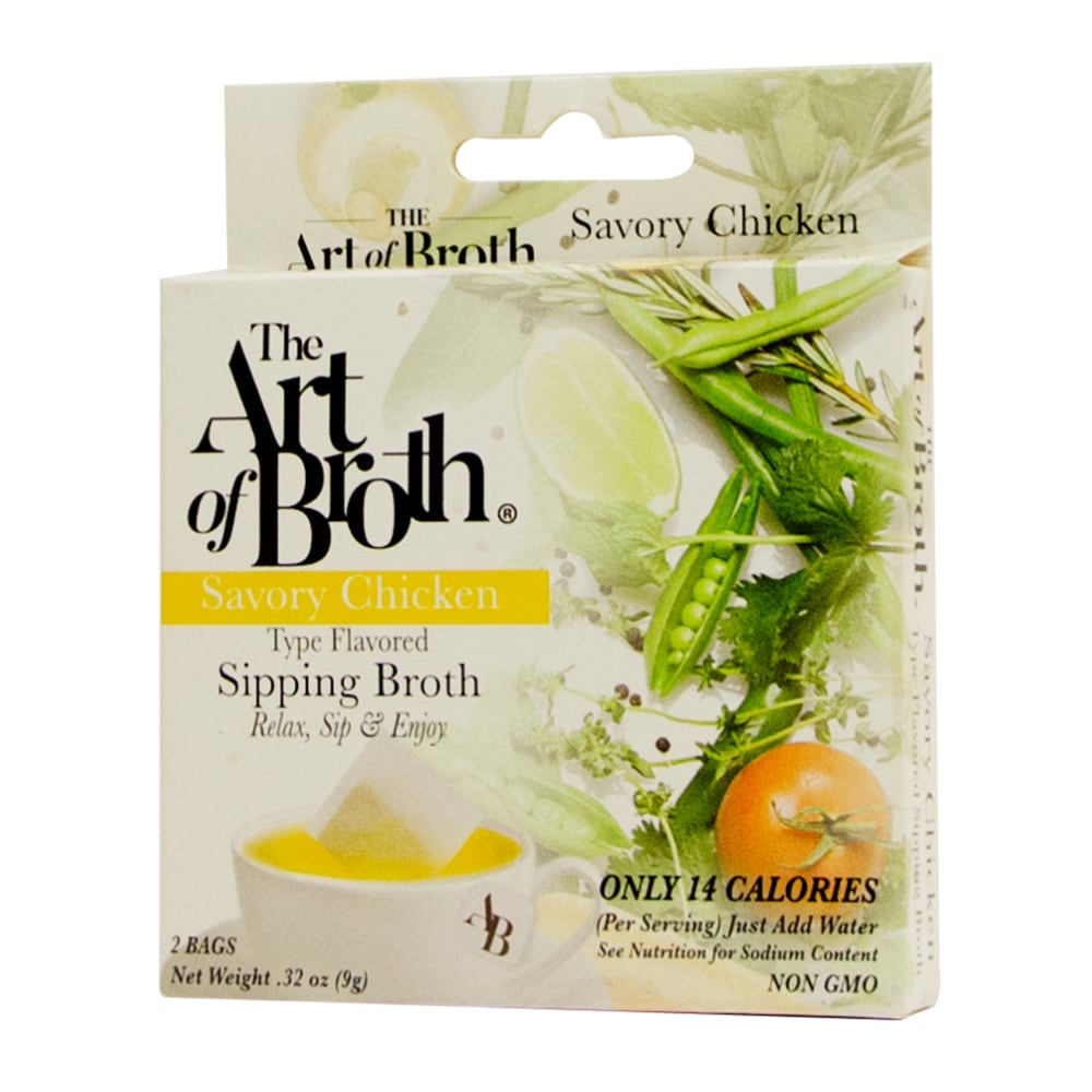 The Art of Broth Chicken Flavored Sipping Broth, 2 Bags Per Box, Case Of 10 Boxes