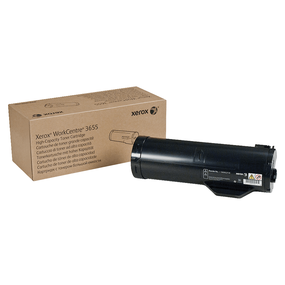 Xerox 3655/3655i Black High Yield Toner Cartridge, 106R02738