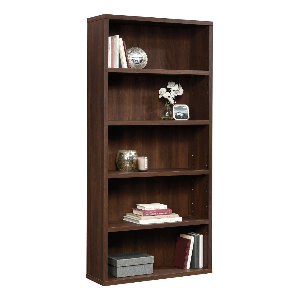 Sauder Optimum 73-1/2inH 5-Shelf Bookcase, Spiced Mahogany