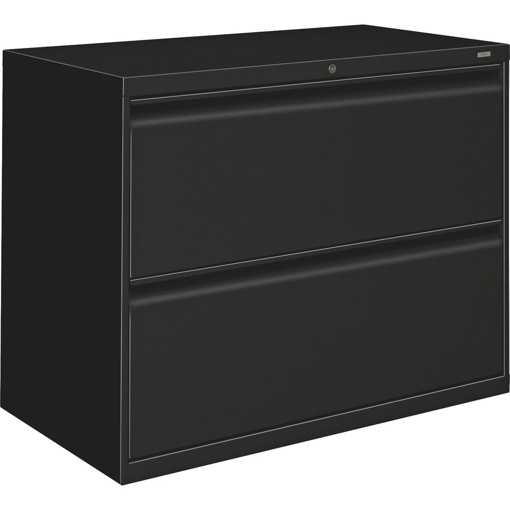 HON 800 36inW x 19-1/4inD Lateral 2-Drawer File Cabinet With Lock, Black