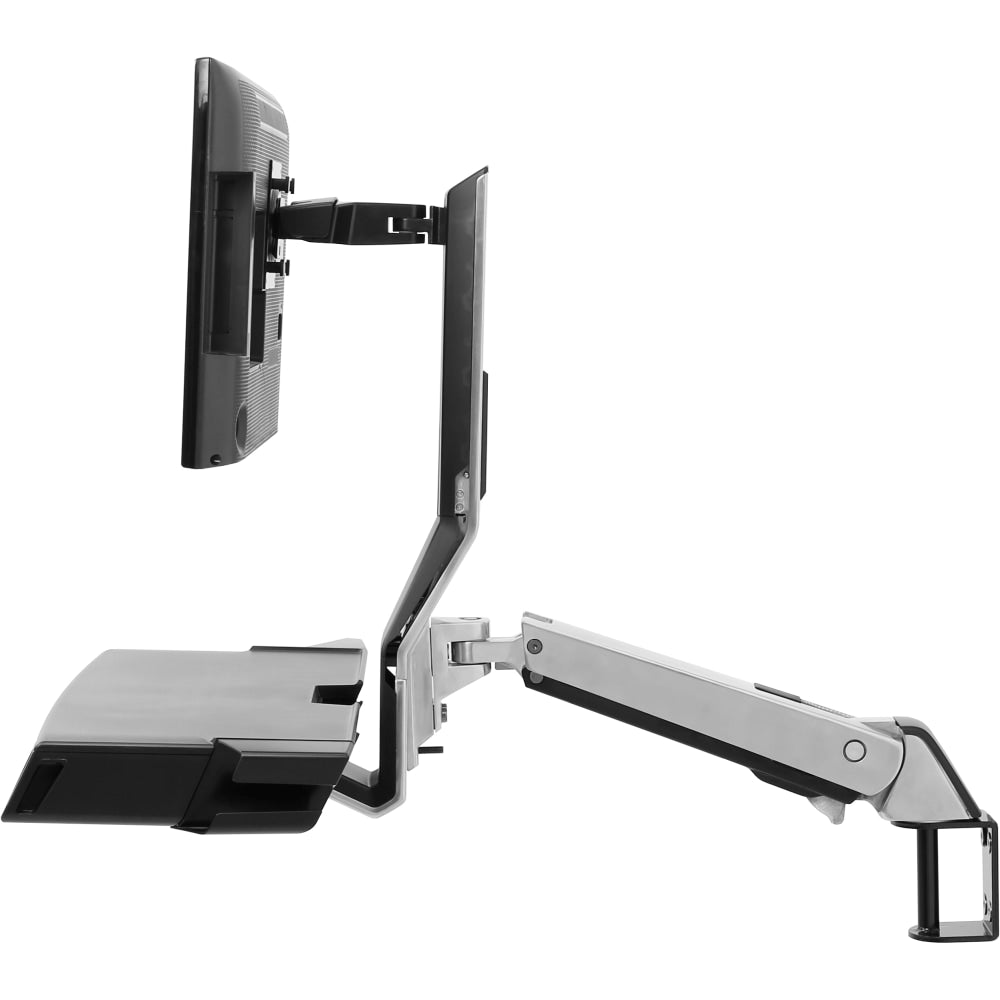 Ergotron StyleView Combo Arm with Worksurface & Pan - polished aluminum - screen size: up to 24in - wall-mountable