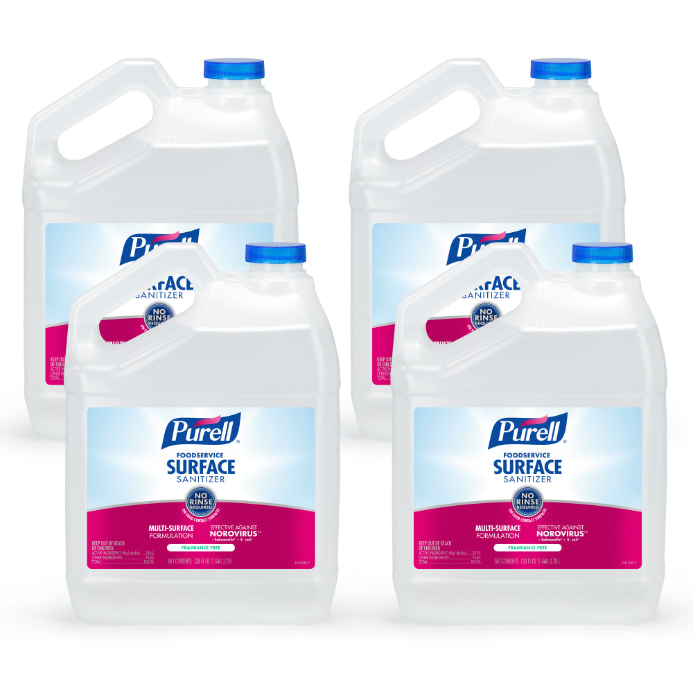 Purell Food Service Surface Sanitizer, Unscented, 139.2 Oz Bottle, Case Of 4