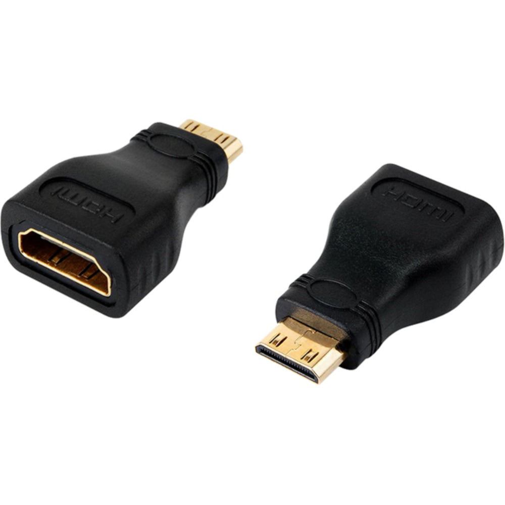 4XEM Mini HDMI Male To HDMI A Female Adapter - 1 x HDMI (Mini Type C) Digital Audio/Video Male - 1 x HDMI (Type A) Digital Audio/Video Female - 4096 x 2160 Supported - Gold Connector - Gold Contact - Black