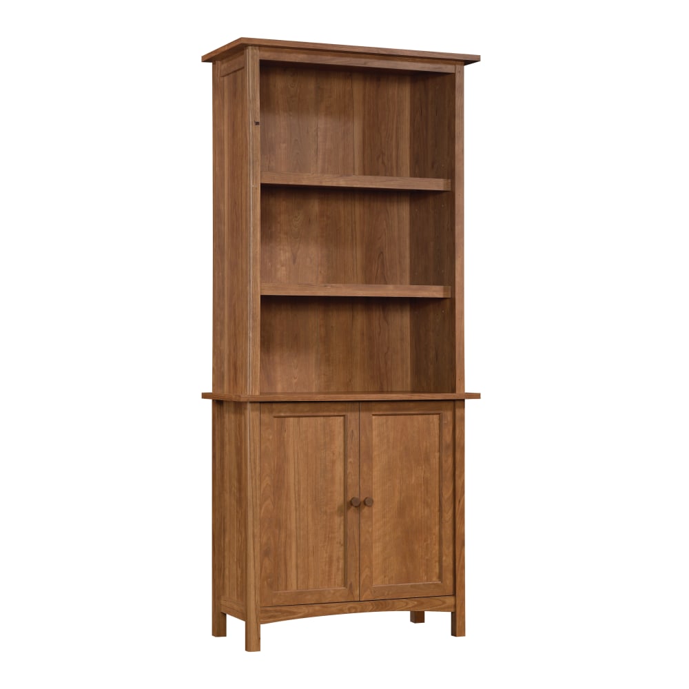 Sauder Union Plain 72inH Library With Doors, Prairie Cherry