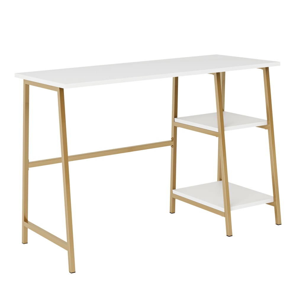 Sauder North Avenue 42inW Single-Pedestal Computer Desk, White