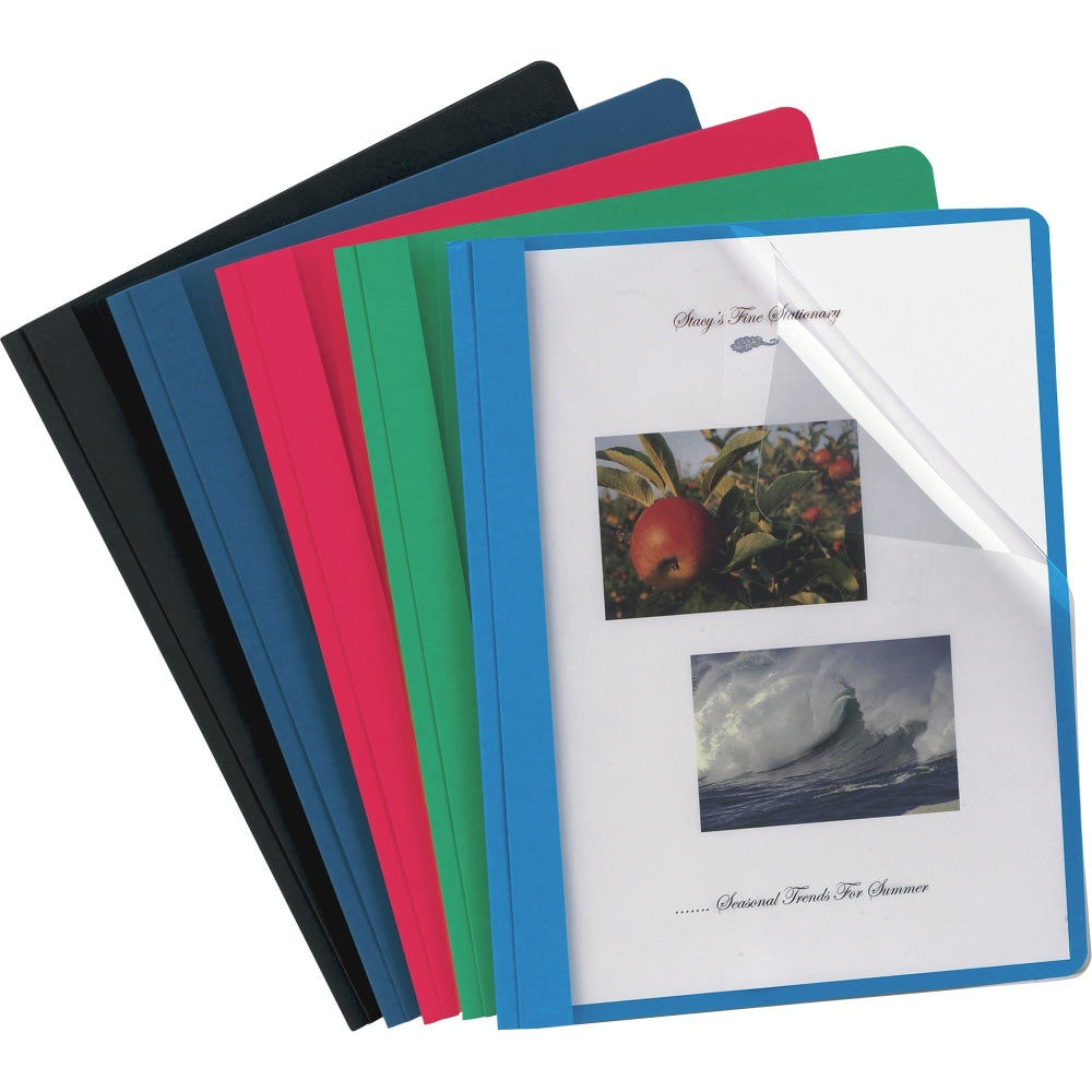 Oxford Clear-Front Report Covers, 8 1/2in x 11in,Assorted, Pack Of 25