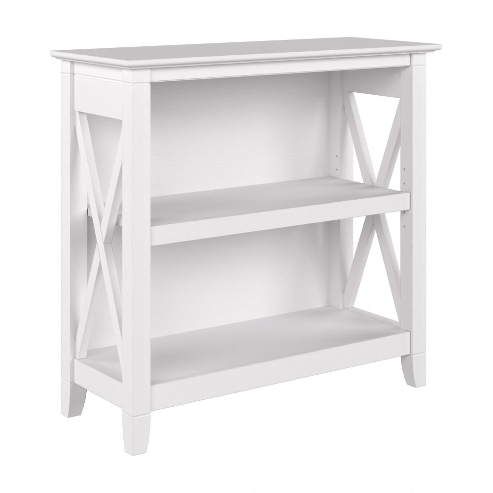 Bush Furniture Key West Small 30inH 2-Shelf Bookcase, Pure White Oak, Standard Delivery