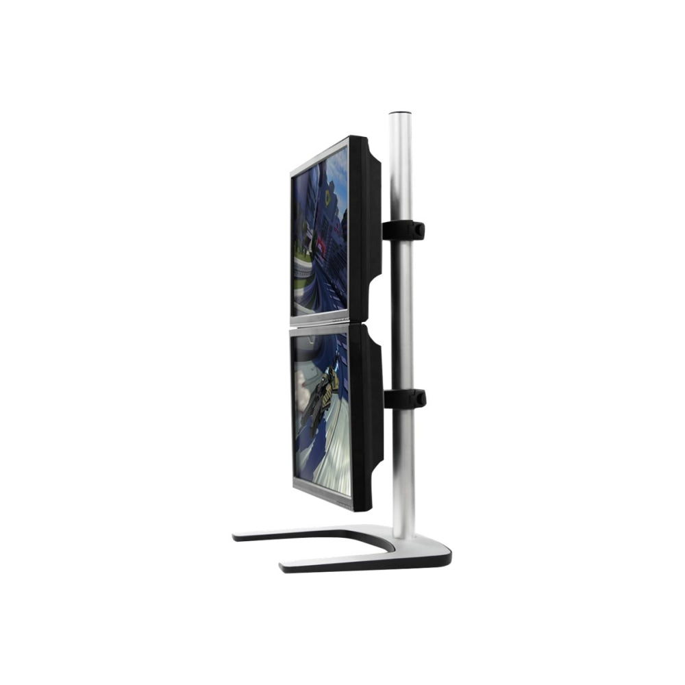 Atdec Visidec Dual-Monitor Metal Freestanding Vertical Desk Stand For 15in Monitors, 29inH x 16-5/8inW x 12inD, Silver