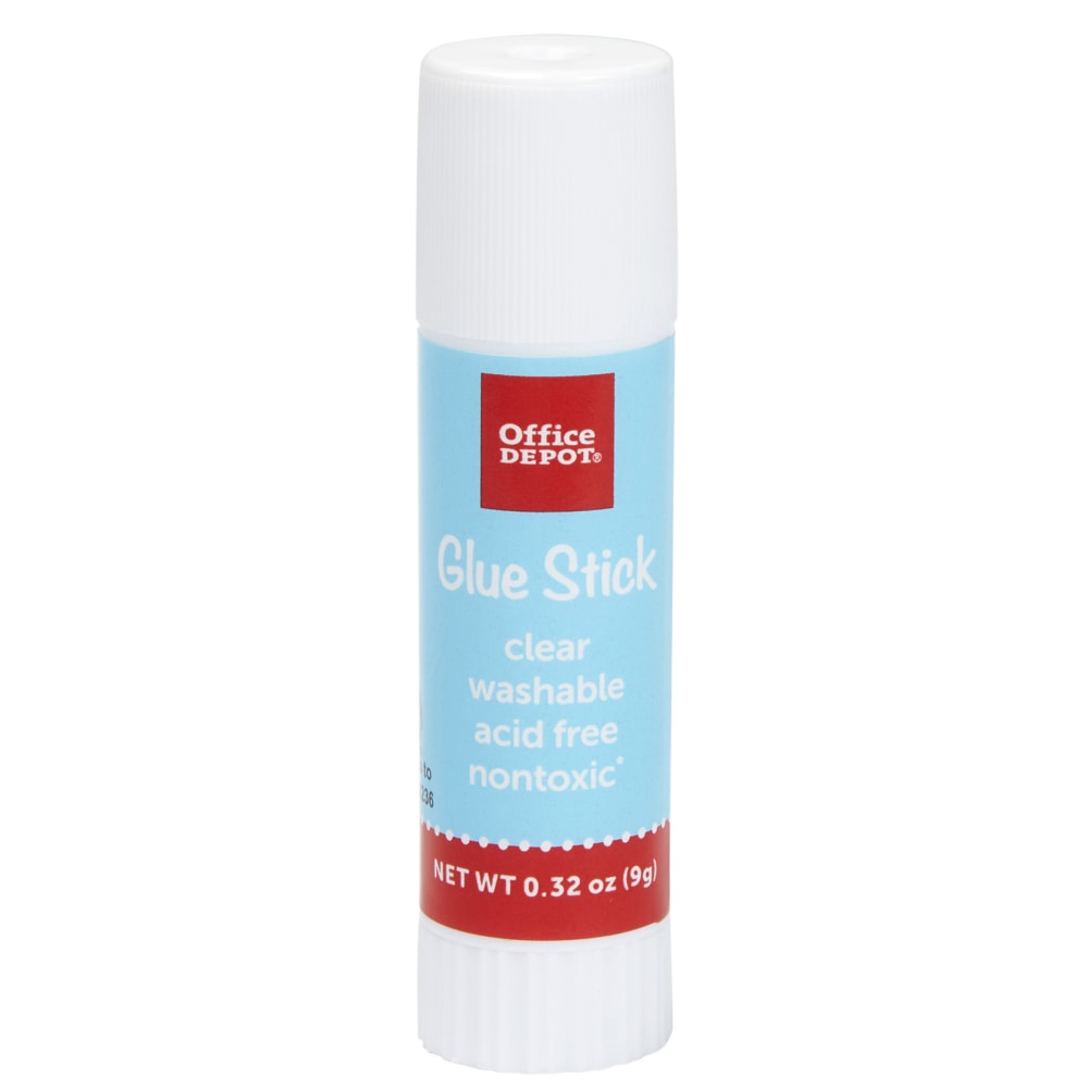 Office Depot Brand Glue Sticks, 0.32 Oz, Clear, Pack Of 4 Glue Sticks