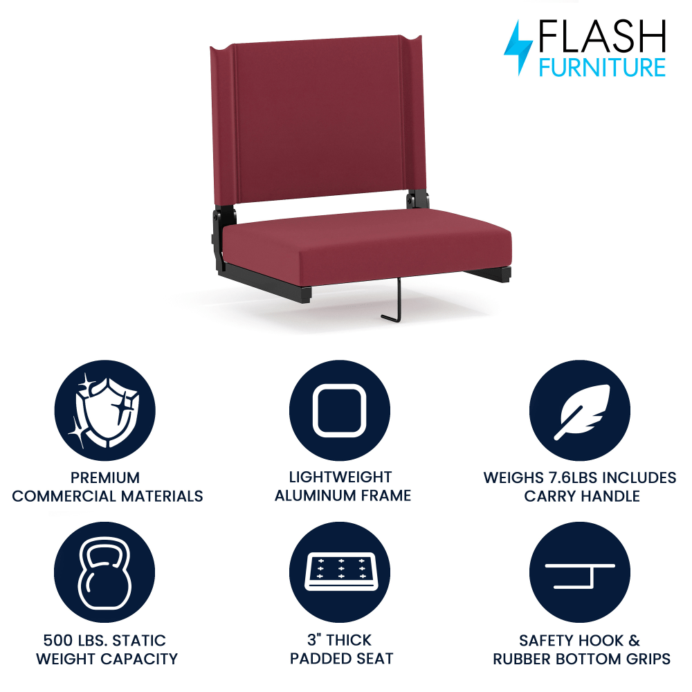 Flash Furniture Grandstand Comfort Seat, Maroon