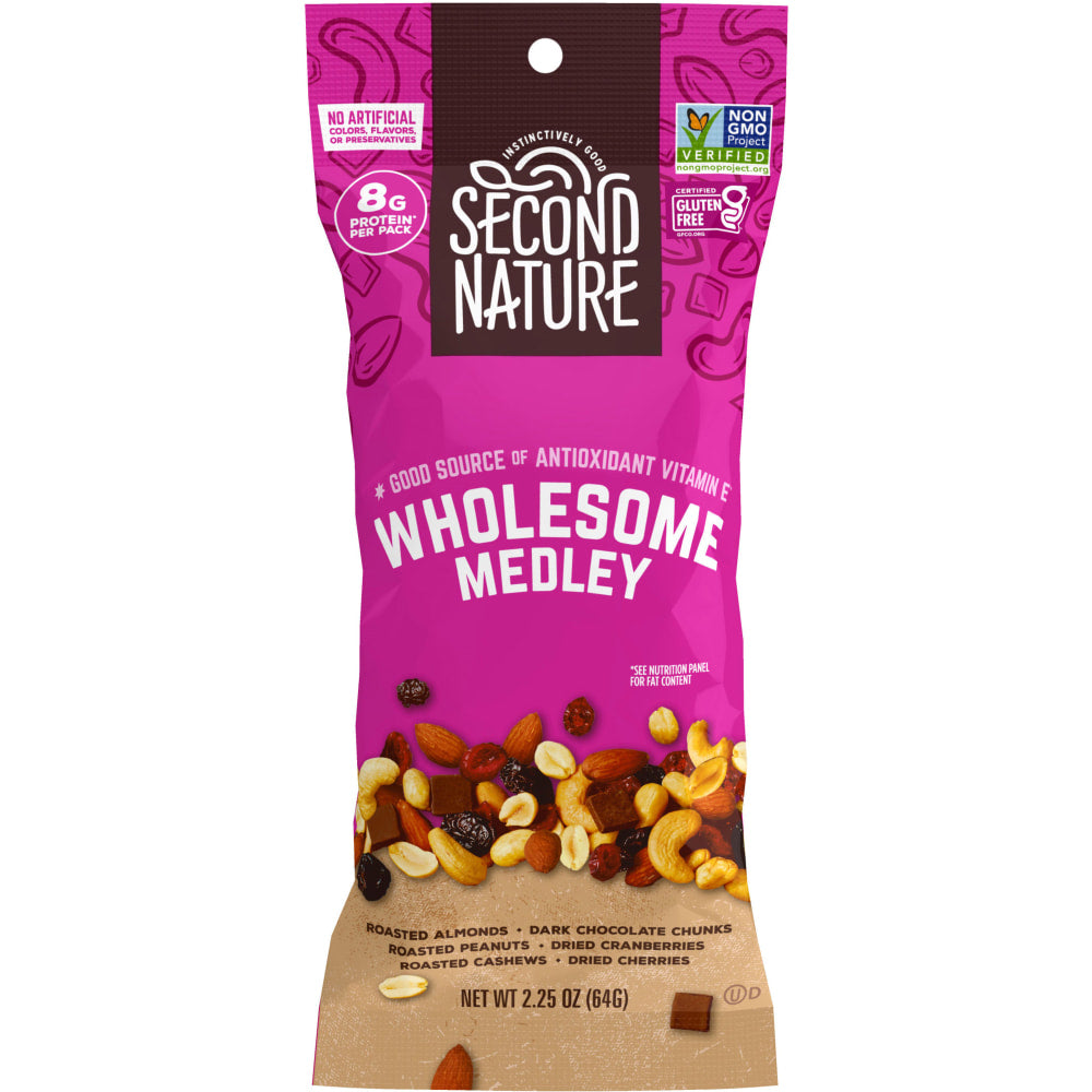 SECOND NATURE Wholesome Medley Mixed Nuts, 2.25 oz, 12 Count