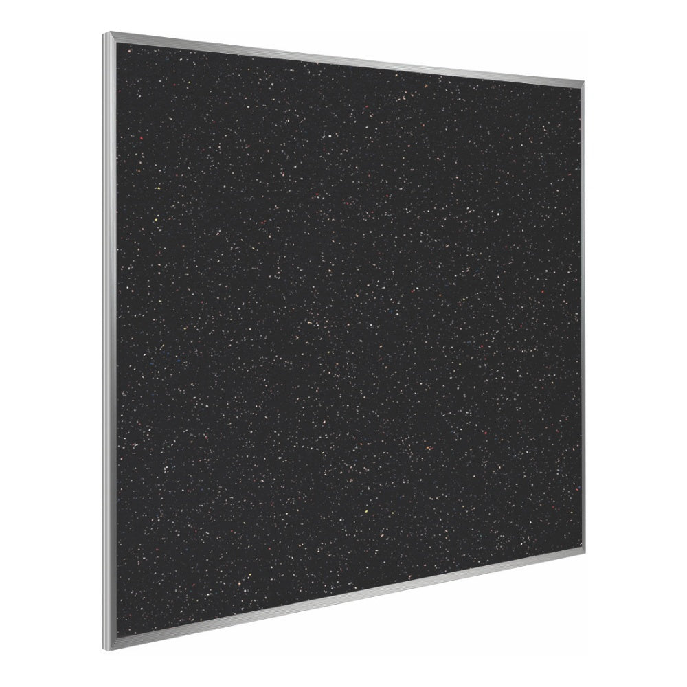 Ghent Rubber Bulletin Board, 48 1/24in x 4 1/24in, 90% Recycled, Confetti Satin Aluminum Frame