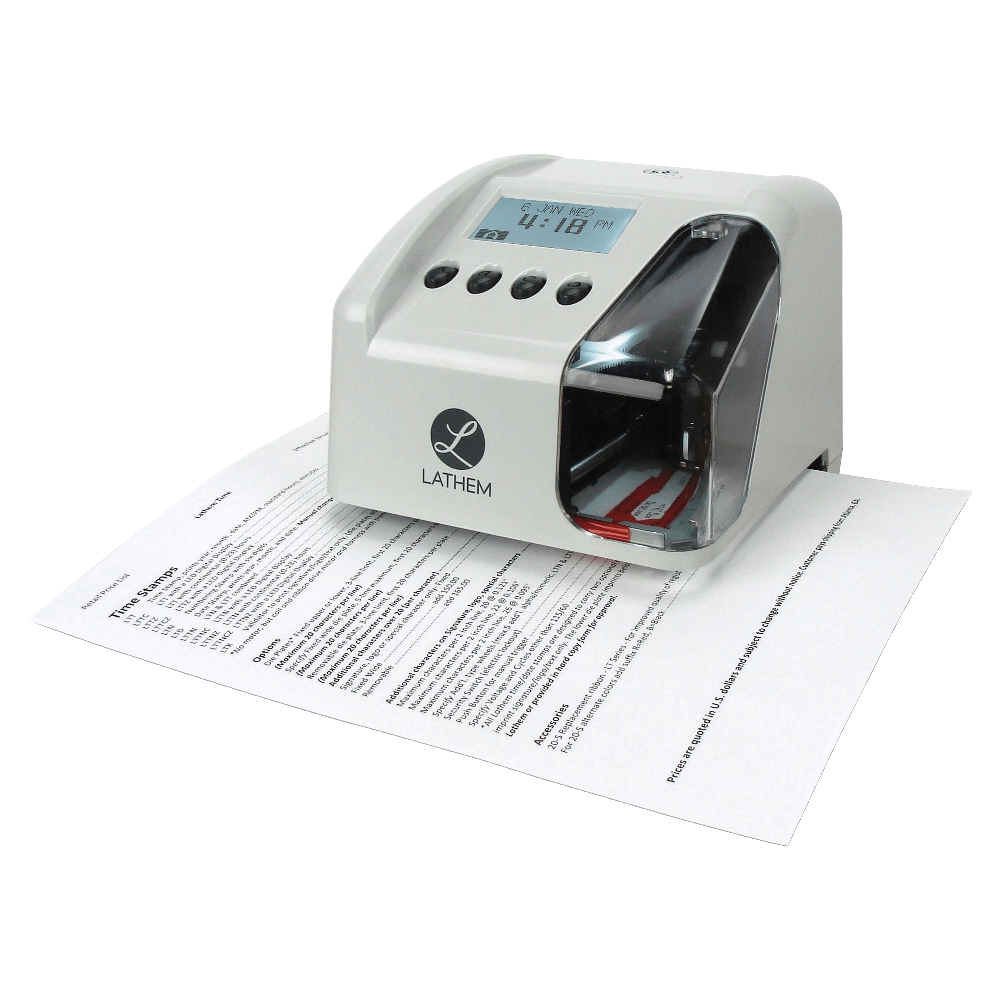 Lathem LT5 Electronic Time and Date Stamp - Card Punch/Stamp - Digital - Time, Date Record Time