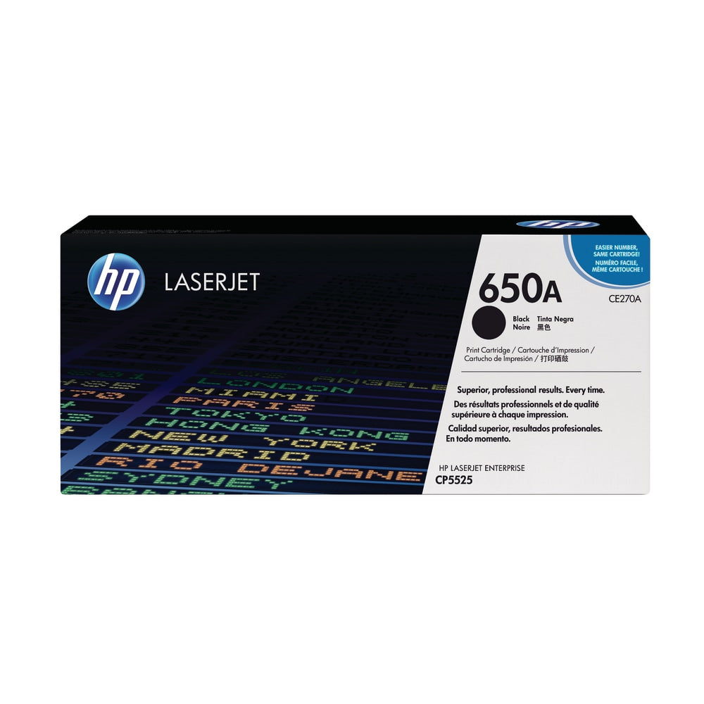 HP 650A Black Toner Cartridge, CE270A